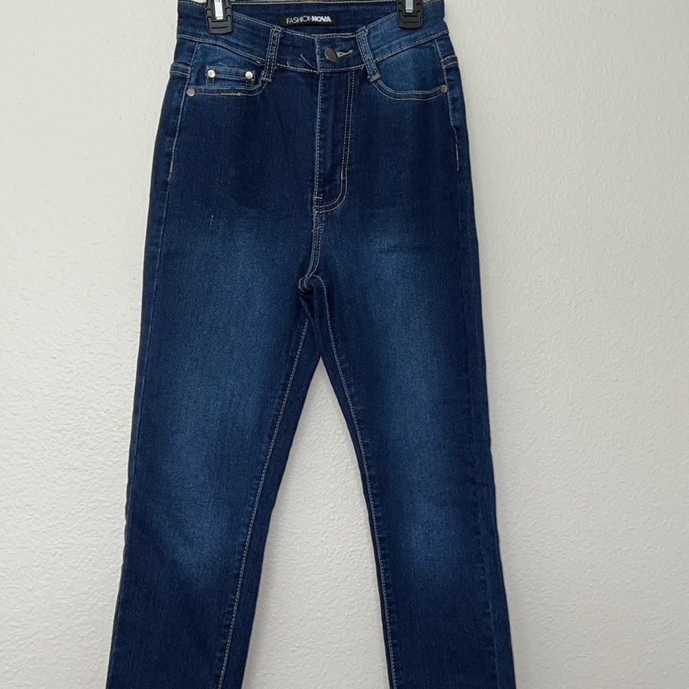 Pre-loved High Rise Skinny Jeans-Dark Blue - Picture 9 of 9